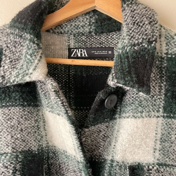 Zara Long Plaid button down Over-shirts Shacket - Picture 5 of 16